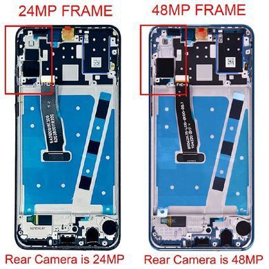 Дисплей для Huawei P30 Lite (MAR-L21), Nova 4e 48MP з рамкою сріблястий 21002 фото