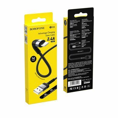 Кабель Borofone BX34 Type-A - Lightning 1м 2.4A черный 28001 фото