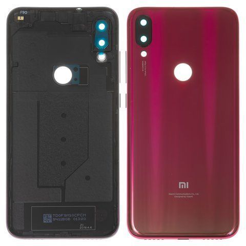 Задня кришка для Xiaomi Mi Play M1901F9E зі склом камери червона 03802 фото