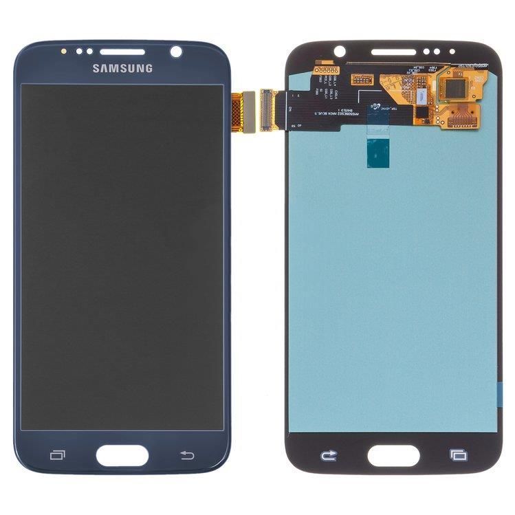 Дисплей для Samsung G920F Galaxy S6 синій OLED, Хайкопія 15507 фото