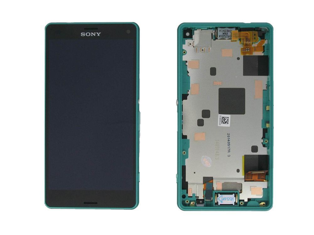 Дисплей Sony D5803, D5833 Xperia Z3 Compact Mini черный и рамкой зеленого цвета Оригинал Китай 08765 фото