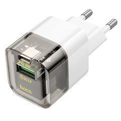 Мережевий зарядний пристрій Hoco C131A Platinum dual-port PD30W+QC3.0 чорний 32008 фото