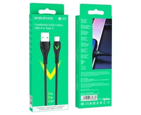 Кабель Borofone BX65 Type-C 1m 2.4A черный 26000 фото
