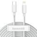 Кабель Baseus Simple Wisdom Data Cable Kit Lightning Type-C 1.5m (TZCATLZJ-02) белый 26327 фото 2