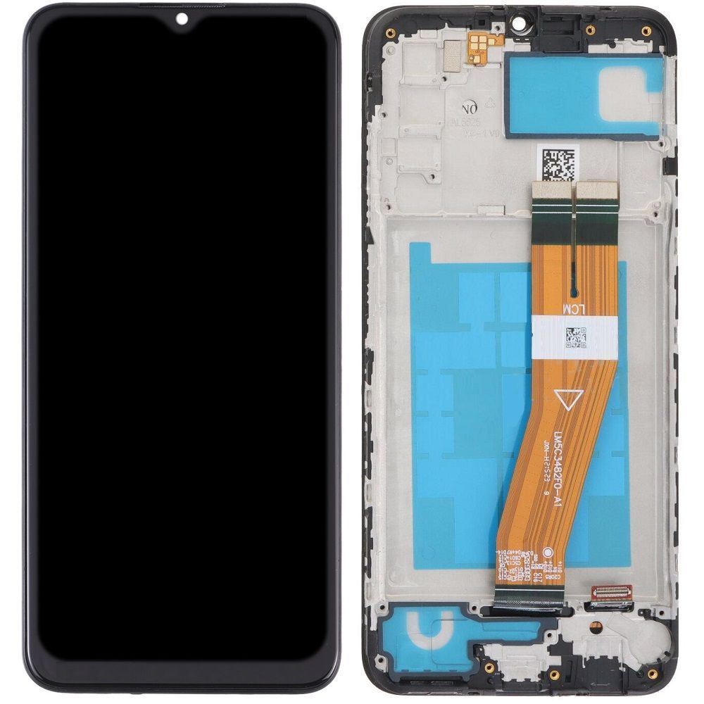 Дисплей для Samsung A037G Galaxy A03s с рамкой черный с желтым шлейфом Оригинал Китай 30269 фото