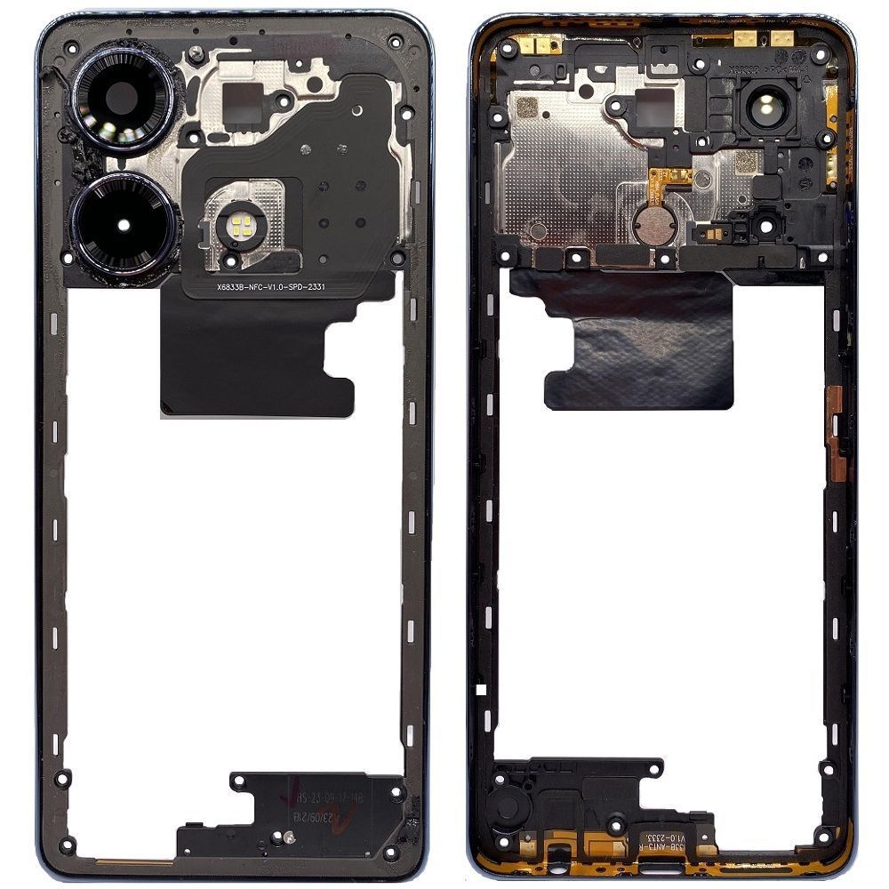 Рамка корпусу Infinix Note 30 X6833B, X6716B блакитна, Interstellar Blue зі склом камери, знята 33568 фото