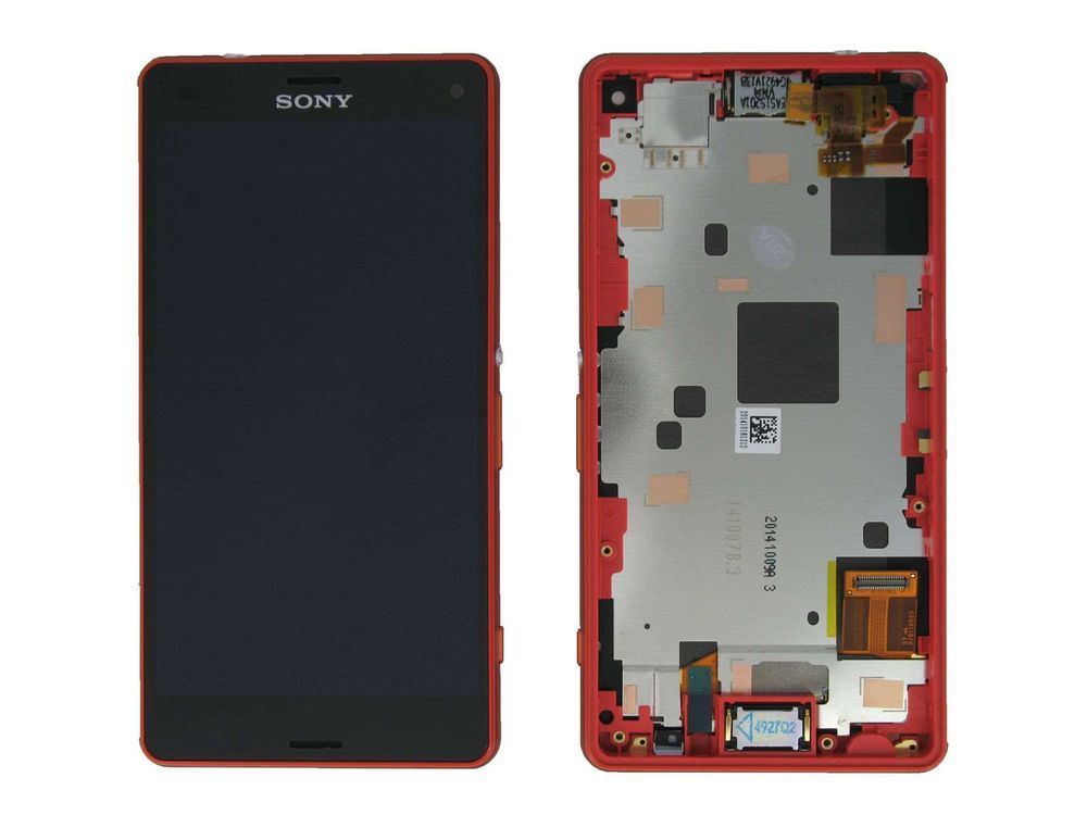Дисплей Sony D5803, D5833 Xperia Z3 Compact Mini черный и рамкой оранжевого цвета Оригинал Китай 08766 фото