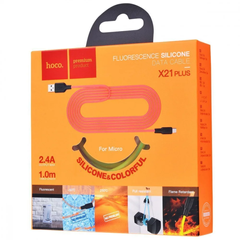 Кабель Hoco X21 Plus (1 метр) MicroUSB черно-красный 20182 фото