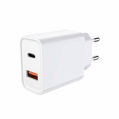 Сетевое зарядное устройство Jellico C9 1PD+1USB 3A белое 20249 фото