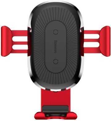 Автодержатель с беспроводной зарядкой Baseus Wireless Charger Gravity Car Mount (Air Outlet Version) 1.67A 10W (WXYL-09) красный 20295 фото