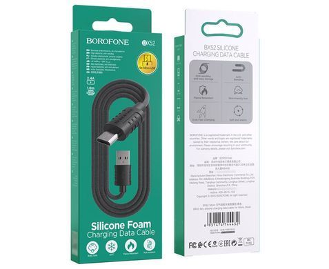 Кабель Borofone BX52 Microusb 1m 2.4A черный 25841 фото
