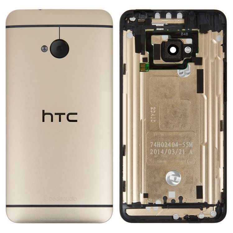 Задняя крышка для HTC One M7 801e золотая 04453 фото