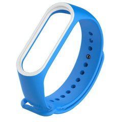 Ремешок Xiaomi для Mi Band 3, Mi Band 4 с тонким ободком Темно-синий,Белый 15098 фото