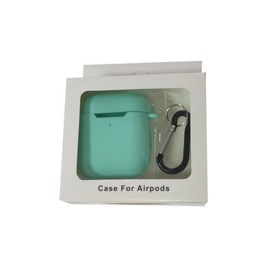 Чехол для наушников AirPods с карабином Premium Mint Green 26972 фото