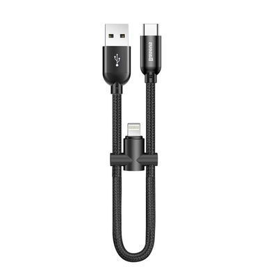 Кабель Baseus U-shaped Portable Type-C/Lightning (0.23 метра) (CALUTC-01) черный 20459 фото