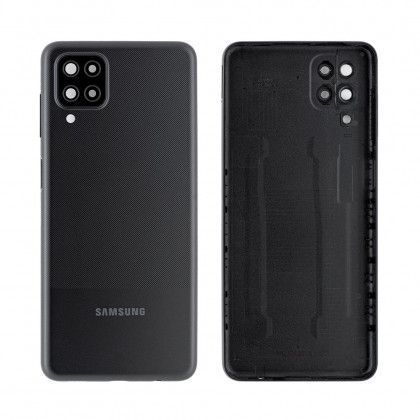 Задняя крышка для Samsung A125F Galaxy A12 черная, со стеклом камеры 28825 фото
