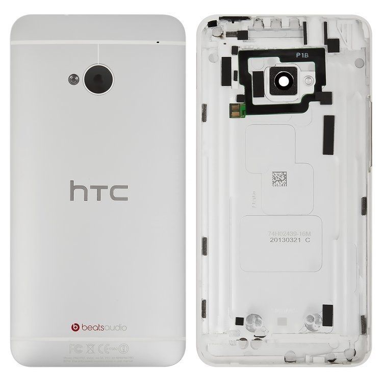 Задняя крышка для HTC One M7 801e серебристая 04454 фото