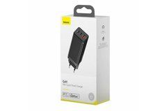 Сетевое зарядное устройство Baseus GaN Quick Travel Charger 65W (2 Type-C + 1 USB) (CCGAN-B01) черный 20359 фото