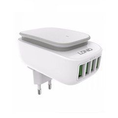 Сетевое зарядное устройство LDNIO A4405 Led Touch 4 USB + провод Lightining (4.4A) 07835 фото