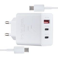 Сетевое зарядное устройство Samsung T6530 (2 Type-C + 1 USB) PD 65W High Copy белое 29872 фото