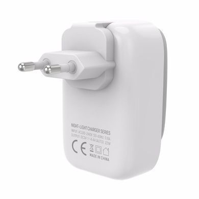 Мережевий зарядний пристрій LDNIO A4405 Led Touch 4 USB + кабель Lightining (4.4A) 07835 фото