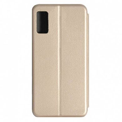 Чехол-книжка Premium Case под кожу Samsung A715F A71 (2020) золотой 19398 фото