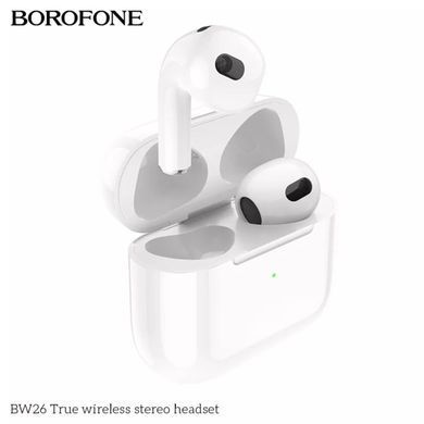 Бездротові навушники Bluetooth Borofone BW26 True Wireless Stereo білі 27576 фото