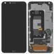Дисплей для LG M700 Q6 з рамкою чорний, Astro Black, Оригінал Китай 10013 фото