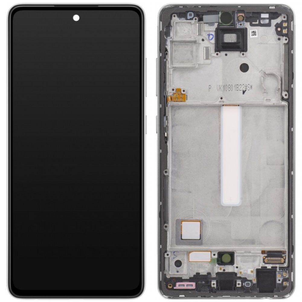 Дисплей для Samsung A525 Galaxy A52 2020 с рамкой серебристый, с узкими рамками сенсора OLED Хайкопия 30685 фото