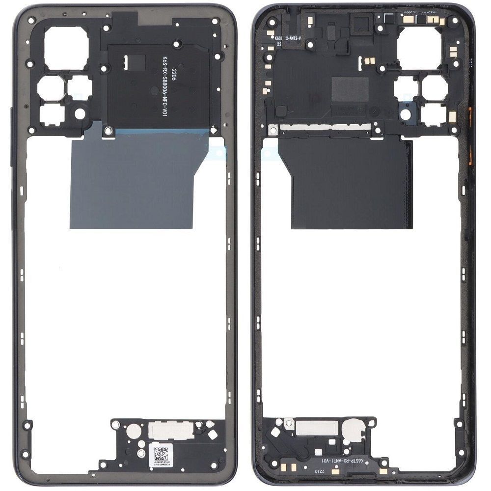 Рамка корпусу для Xiaomi Poco X4 Pro, Redmi Note 11 Pro, Redmi Note 11E Pro чорна 30889 фото