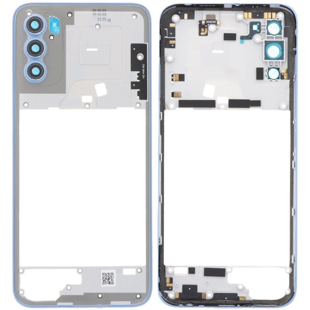 Рамка корпусу Motorola XT2169 Moto G71 5G блакитна, Arctic Blue зі склом камери 33576 фото