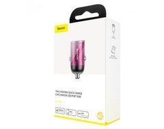 Автомобільний зарядний пристрій Baseus Tiny Star Mini 30W USB (VCHX-A04) рожевий 20353 фото