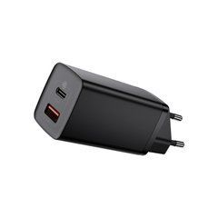 Сетевое зарядное устройство Baseus GaN2 Lite Quick Charger USB+Type-C 65W EU черный (CCGAN2L-B01) 27682 фото