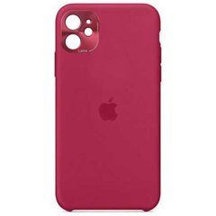 Чехол силиконовый Silicone Case для iPhone 11 (с металлической рамкой для защиты камеры) Rose Red 17809 фото