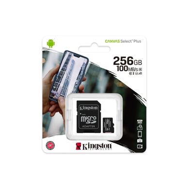 Карта пам'яті microSDXC (UHS-1) Kingston Canvas Select Plus 256Gb class 10 А1 (R-100MB/s) (adapter SD) 27861 фото