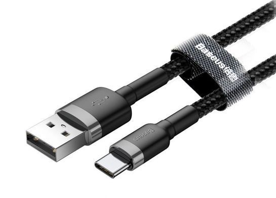 Кабель Baseus Cafule Cable Type-C 3A (1m) Black (CATKLF-BG1) 15943 фото