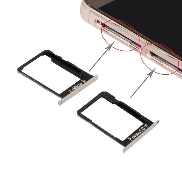 Держатель Sim-карты и карты памяти Huawei Mate 7 Ascend JAZZ-L09 золотистый, комплект 2 шт. 11673 фото
