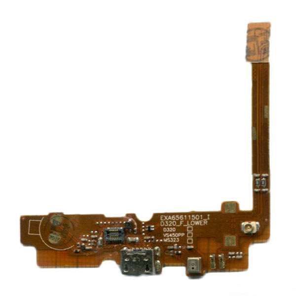 Нижня плата для LG D285 Optimus L65 Dual Sim, D320 L70, D321, MS323 з розьємом зарядки та мікрофоном 09032 фото