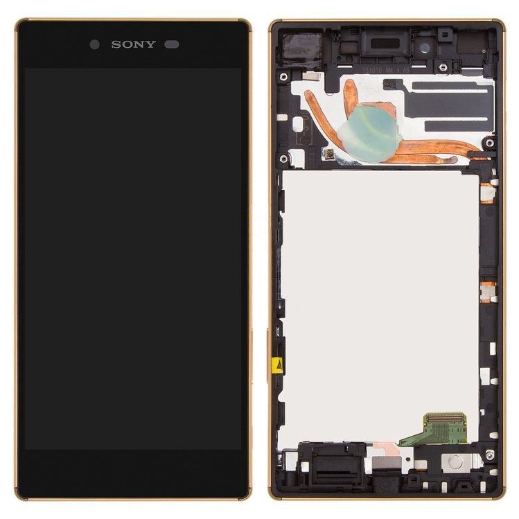 Дисплей Sony E6833, E6883 Xperia Z5+ Premium Dual и рамкой золотистый Оригинал Китай 08774 фото