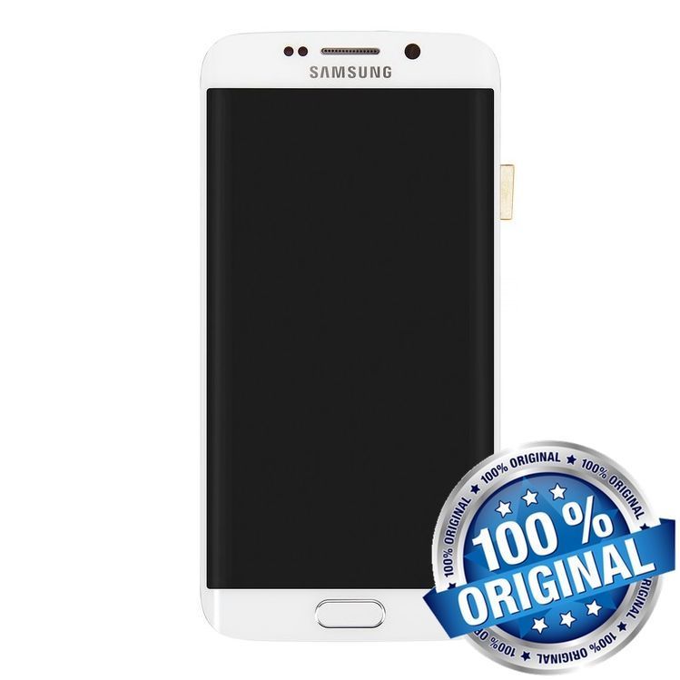 Дисплей для Samsung G925F Galaxy S6 EDGE с рамкой белый (GH97-17162B) Оригинал 02682 фото