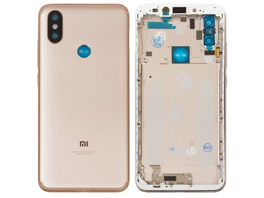 Задня кришка для Xiaomi Mi A2, Mi 6X зі склом камери рожева 06250 фото