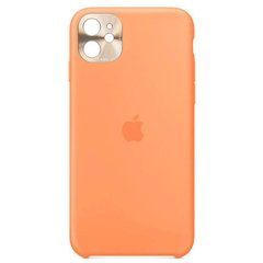 Чехол силиконовый Silicone Case для iPhone 11 (с металлической рамкой для защиты камеры) Papaya 17804 фото