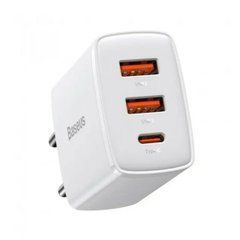 Сетевое зарядное устройство Baseus Compact Charger 30W (2-USB + type-C) (CCXJ-E02) белый 27806 фото