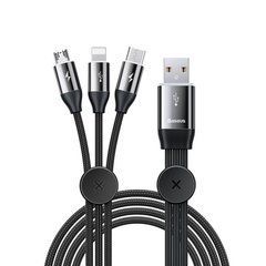 Кабель Baseus Car Co-sharing Three-in-One (3в1) Data Cable (1m) (CAMLT-FX01) черный 19695 фото