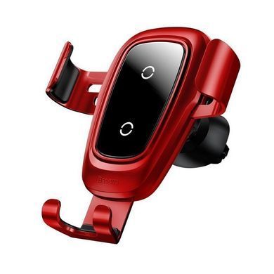Автотримач з безпровідною зарядкою Baseus Wireless Charger Metal Gravity Car Mount (Air Outlet Version) 1.7A Qc3.0 (WXYL-B09) червоний 20298 фото