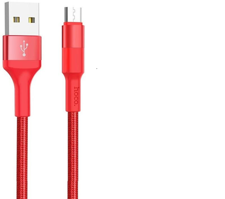 Кабель Hoco X26 (1 метр) MicroUSB красный 20193 фото