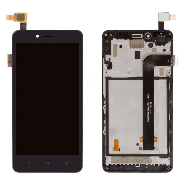 Дисплей для Xiaomi Redmi Note 2 с рамкой черный 03262 фото