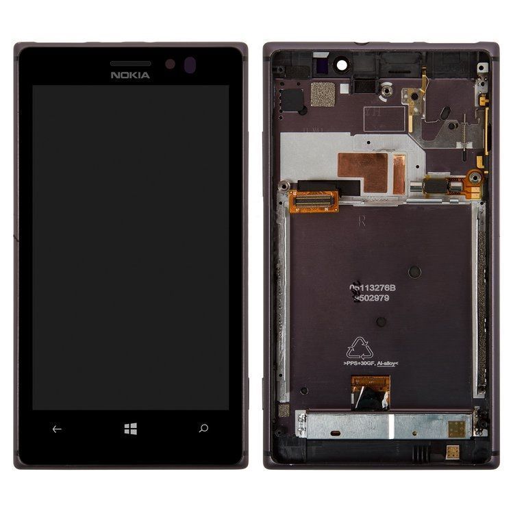 Дисплей для Nokia Lumia 925 с рамкой черный 01473 фото