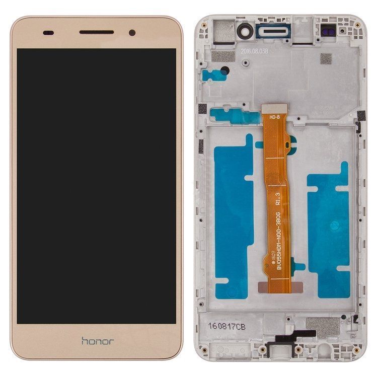 Дисплей для Huawei Y6 II (CAM-L21) с рамкой золотой 09850 фото