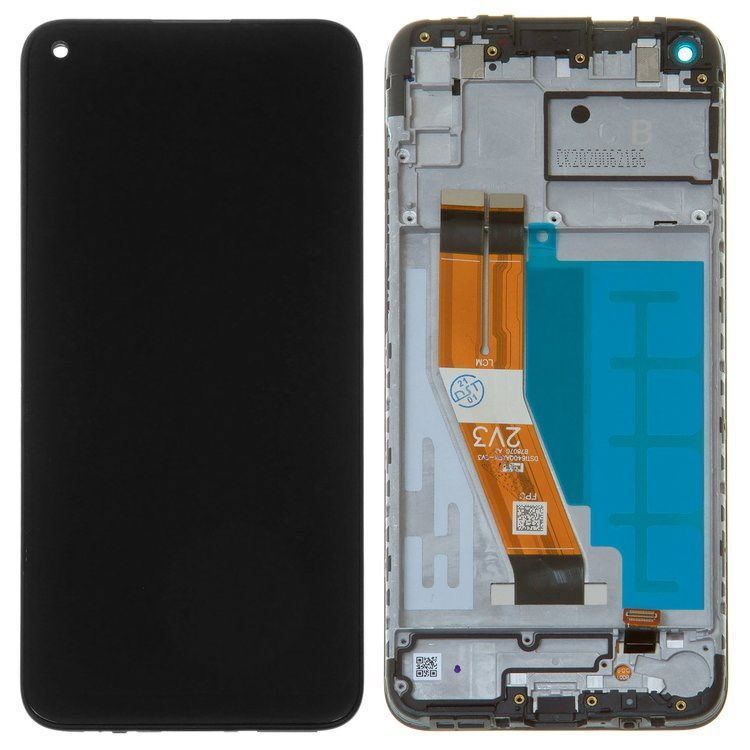 Дисплей для Samsung A115F Galaxy A11, M115F Galaxy M11 з рамкою чорний версія 157,5 мм 22860 фото